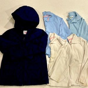 Size 6  - girls uniform shirt & coat lot.